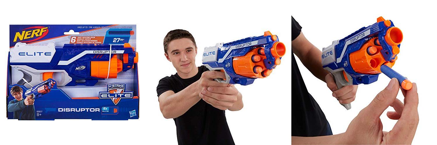 Descubre el potente Nerf Hasbro B9837EU4: Lanzador Elite Disruptor con capacidad para 6 dardos