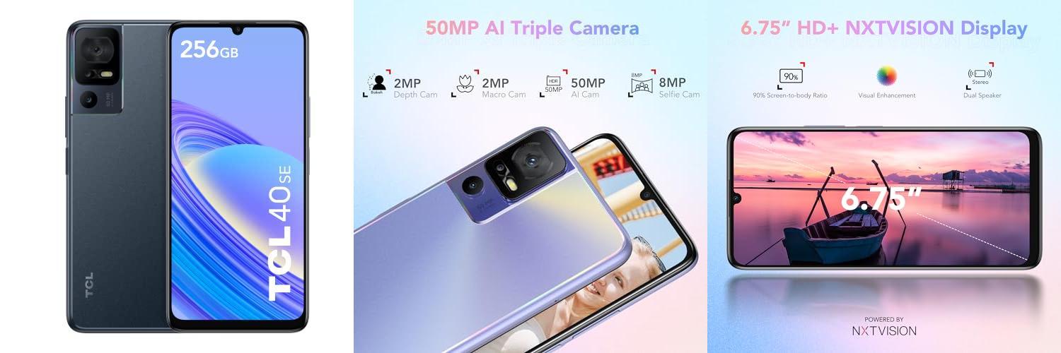 TCL 40 SE 256GB - Smartphone de 6.75 con Pantalla Cinematográfica: ¡Descubre sus Características! 