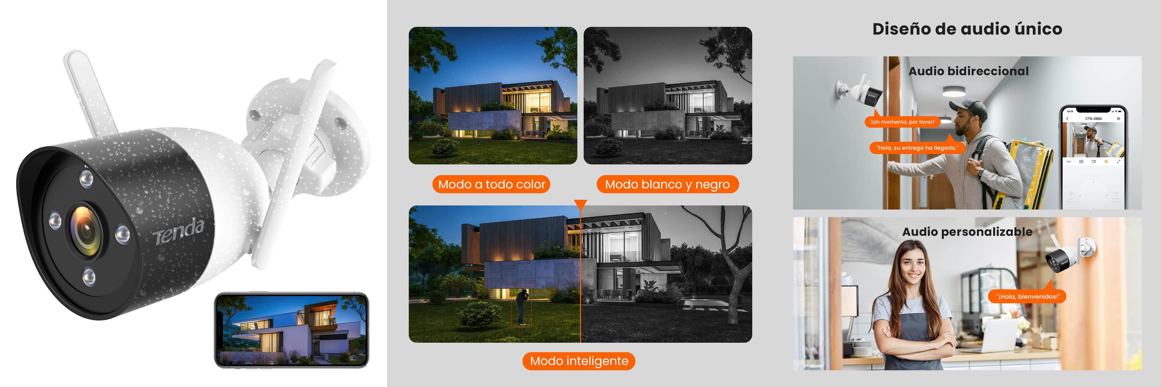 Featured image of post Tenda Cámara de Vigilancia WiFi Exterior/Interior - Visión Nocturna 30m, AI Detección Humana, Control App - Modelo CT3 1080P