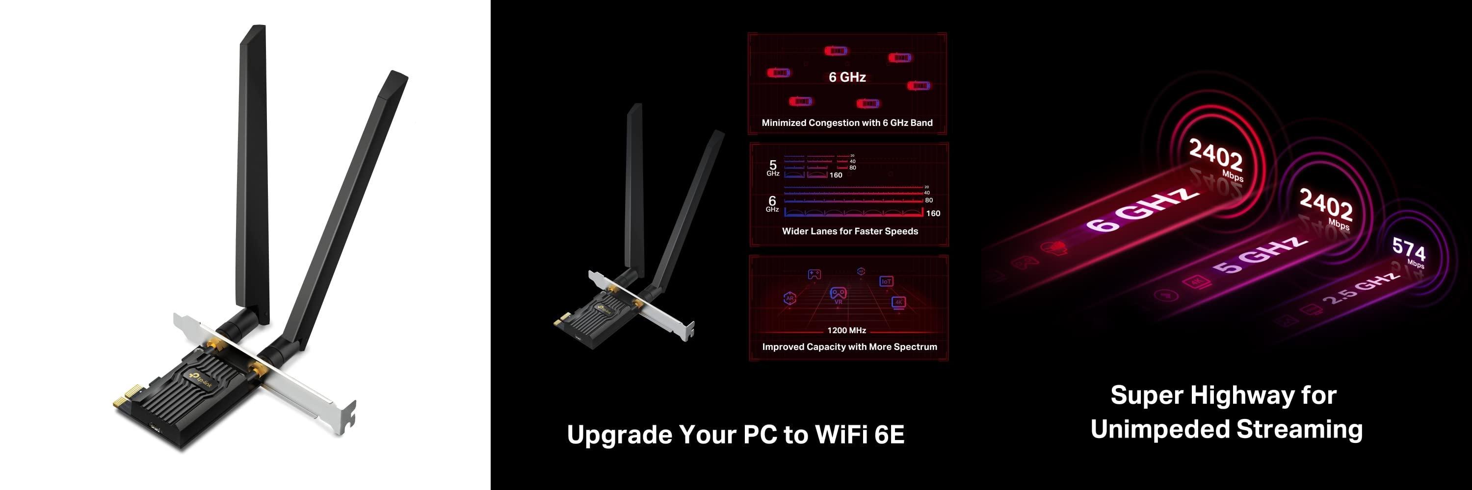 Descubre lo último en conectividad con la Tarjeta de Red TP-Link Archer TXE72E AXE5400 Wi-Fi 6E