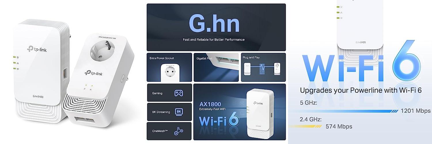 Featured image of post Descubre el TP-Link PGW2440 Kit G.hn2400 Powerline PLC AX1800 Wi-Fi 6: Velocidad y Conectividad en un Solo Dispositivo