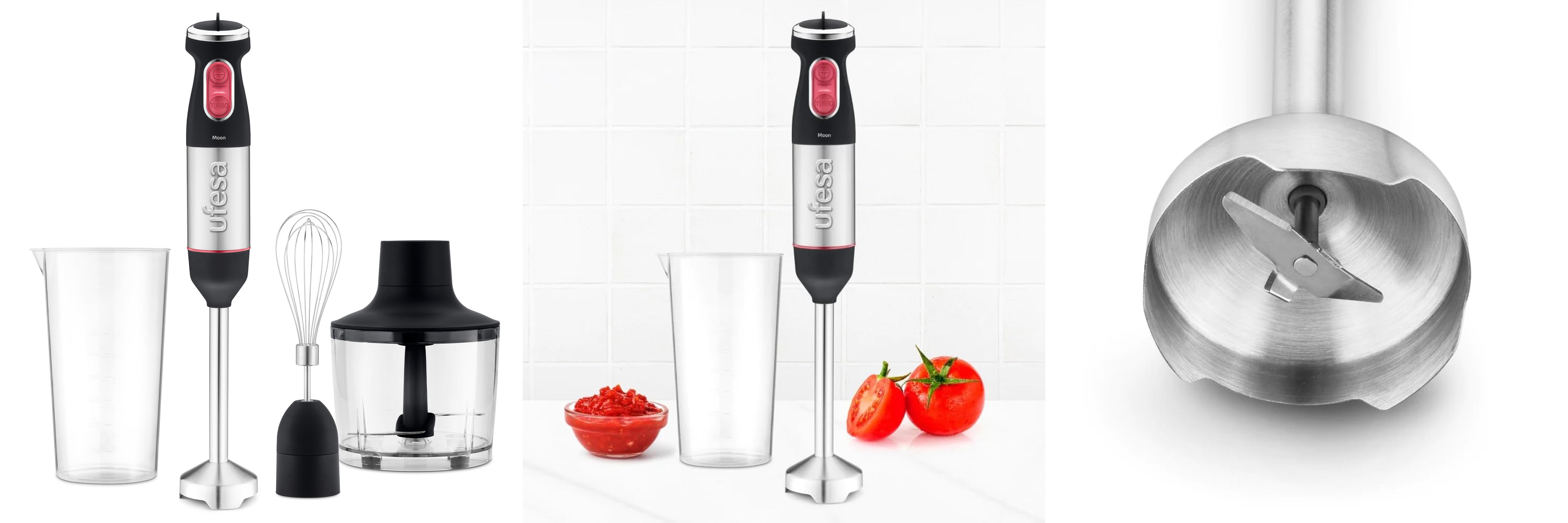 Featured image of post Descubre la potencia de la Ufesa Moon Max Batidora de Mano: 1000W, función turbo y diseño ergonómico. ¡Prepara deliciosos platos sin salpicaduras! Accesorios incluidos. Sin BPA.