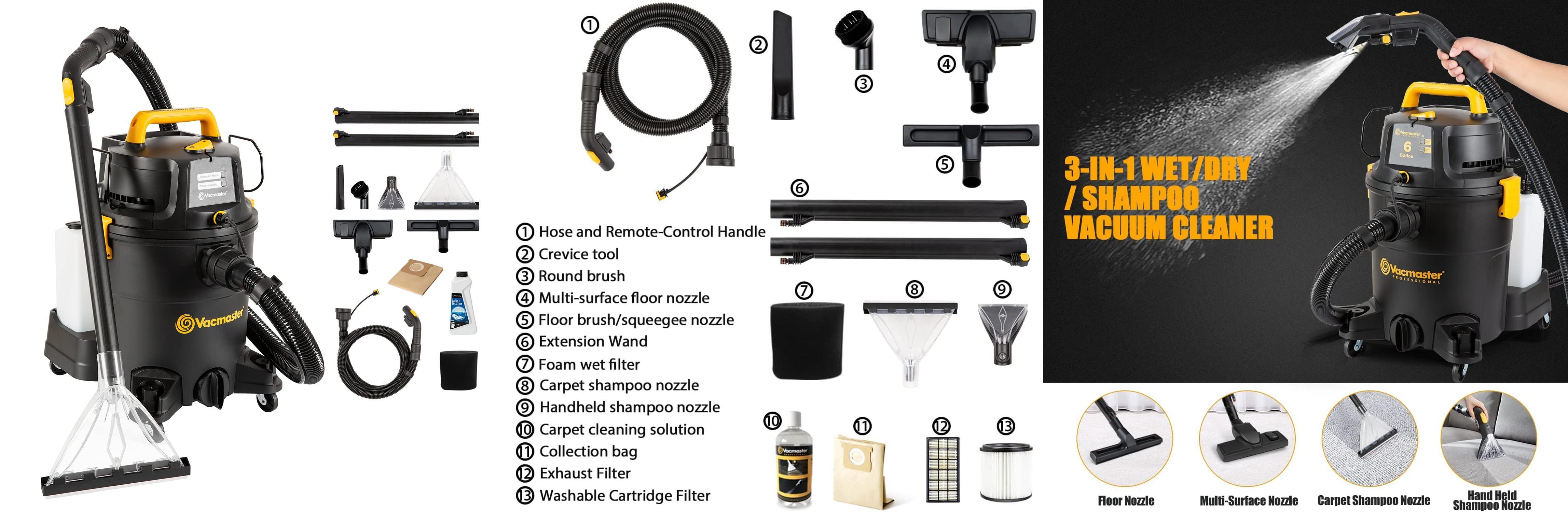 Vacmaster VK1323PFR: Aspiradora 3 en 1 para todo tipo de superficies y limpieza en seco y húmedo